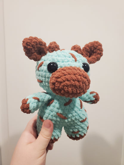 Crochet Mint Chip Cow Plushie