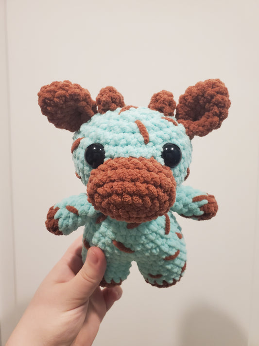 Crochet Mint Chip Cow Plushie