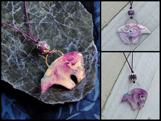 Stag and bear necklace