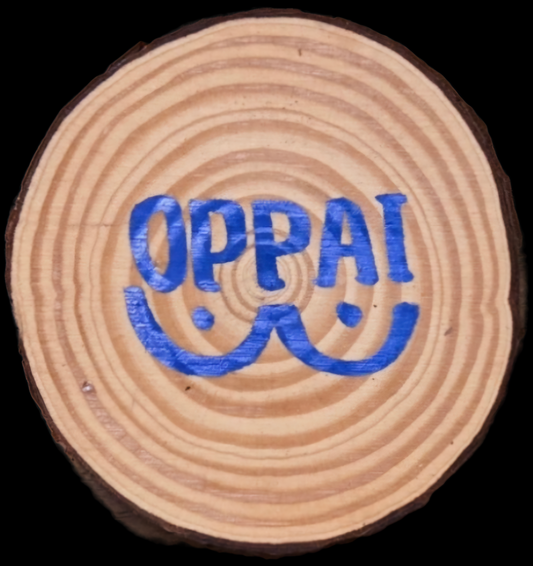 Oppai Magnet – Hand-Painted Wooden Magnet