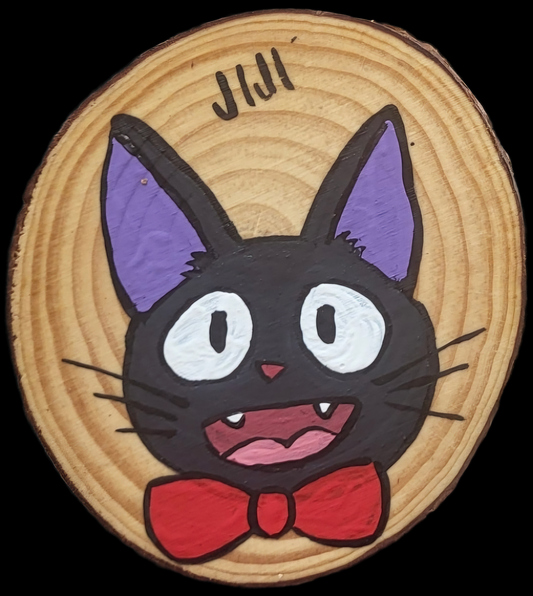 Jiji Fan Magnet – Hand-Painted Wooden Magnet