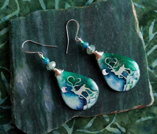 Green Deer earrings