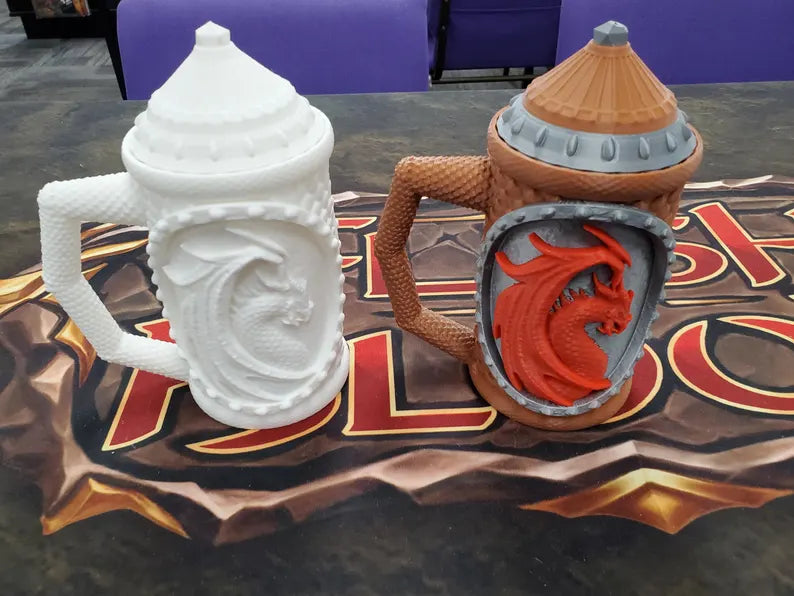 Tavern Mug~ Fantasy Themed Beverage Koozy- Fits 12-16oz Can & Bottles With Can-Riser Insert~ DnD, Fantasy Bar-ware, 3D Printed