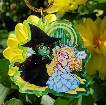 Elphaba & Glinda- Forever Friends | 2" Double-Sided Acrylic Keychain Charm | Wicked The Musical!