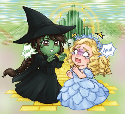 Elphaba & Glinda- Forever Friends | 2" Double-Sided Acrylic Keychain Charm | Wicked The Musical!