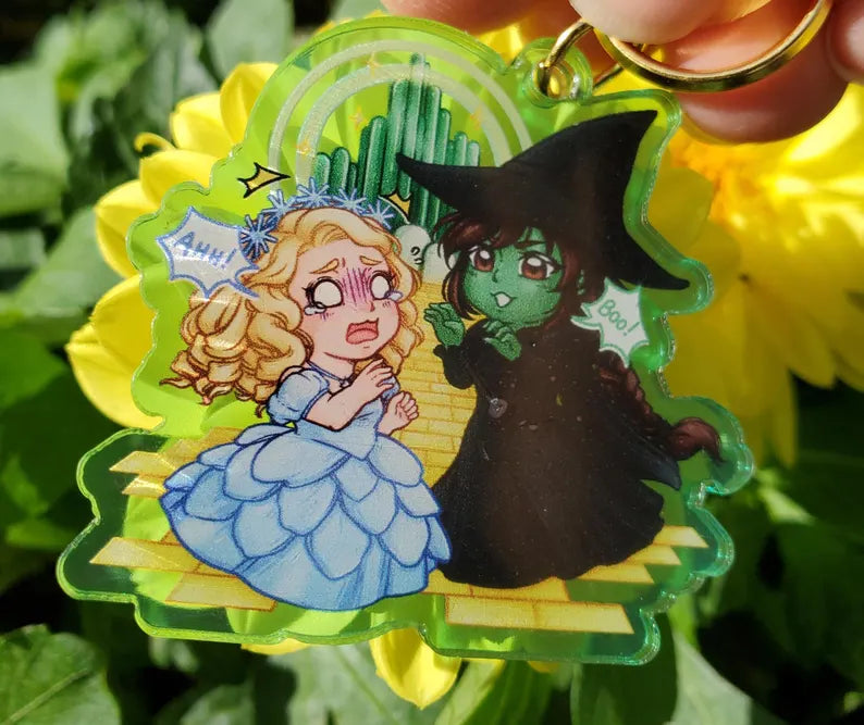 Elphaba & Glinda- Forever Friends | 2" Double-Sided Acrylic Keychain Charm | Wicked The Musical!