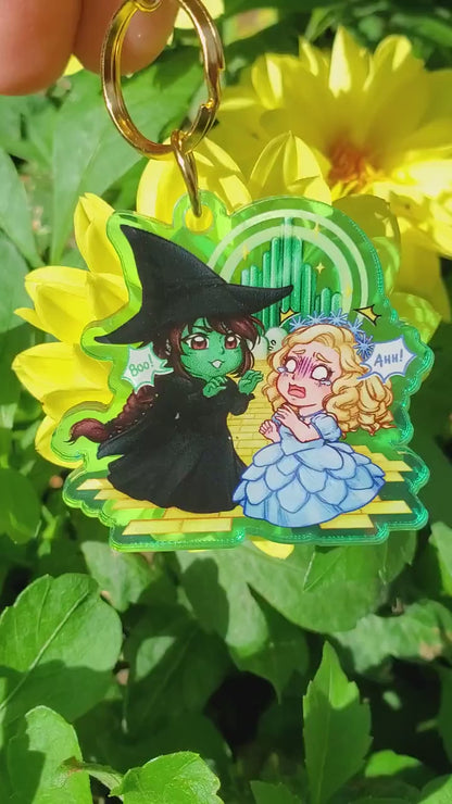 Elphaba & Glinda- Forever Friends | 2" Double-Sided Acrylic Keychain Charm | Wicked The Musical!